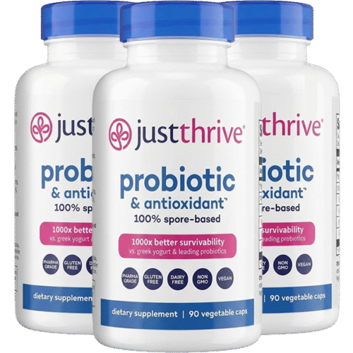 Pack of 3 600 Just Thrive Spore Probiotic – 90 Count (Pack 3)