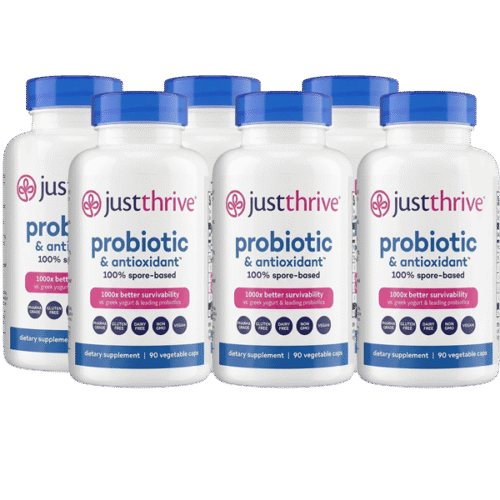 Pack of 6 600 Just Thrive Spore Probiotic – 90 Count (Pack 6)